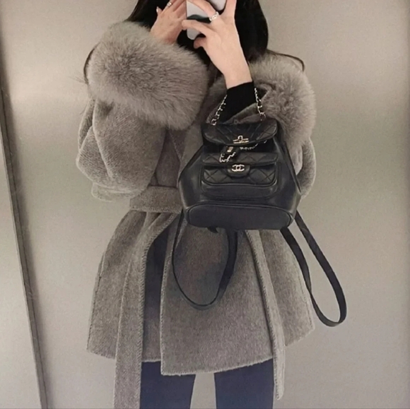 High End Double-sided Wool Strapping Real Wool Fur Coat Women's Removable Cuffs - Picture 4 of 8